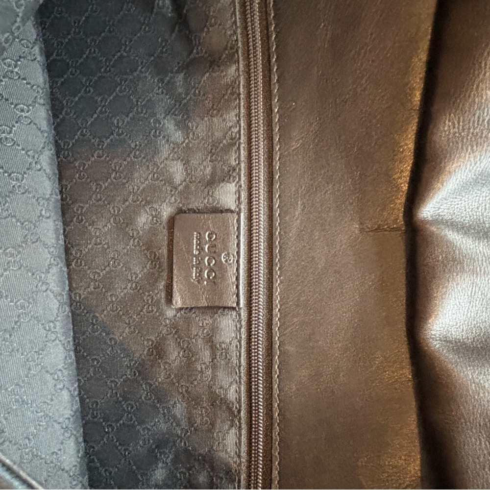 Gucci Navy & Black Canvas & Leather Messenger Tote with Striped 012 - Picture 6 of 9